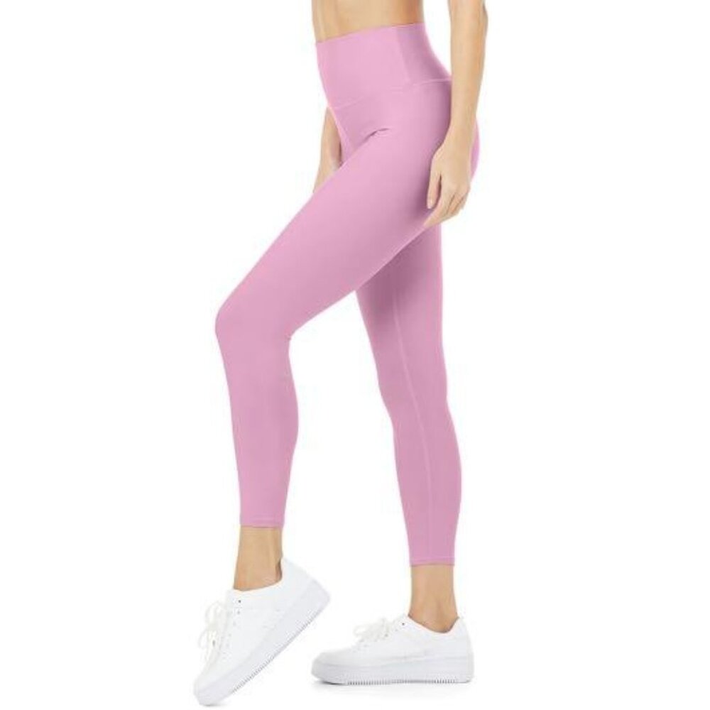 Alo 7/8 High-Waist Airlift Leggings Pink Lavender Hi-Rise Waisted Skinny Tights
